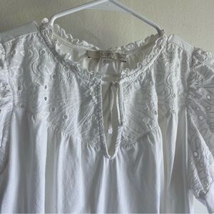 LOFT white eyelet top size MP
